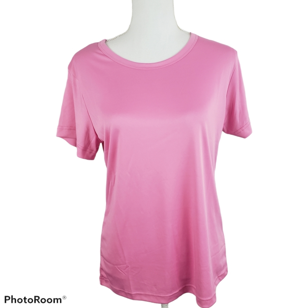 Ultra Club Cool & Dry Shirt 100% Polyester Pink Short Sleeve
